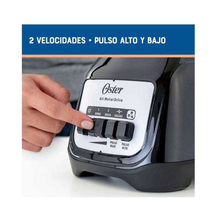 Licuadora 2 velocidades más pulso y vaso de vidrio BLSTKAGBPB