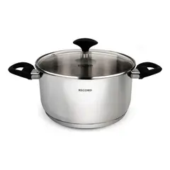 RECORD - Olla Gia Plus Acero Inoxidable con tapa de vidrio 26 cm