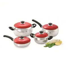 RECORD - Juego de Ollas Bombeado Aluminio 8 piezas