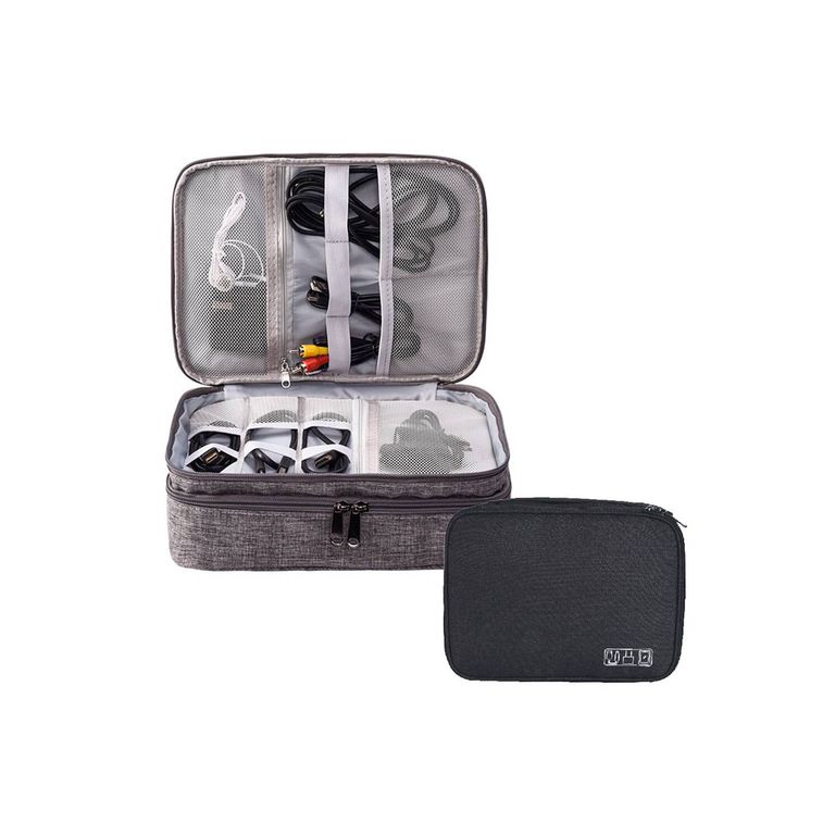 Estuche de 3 Capas Organizador de Cables y Accesorios Impermeable Ngro