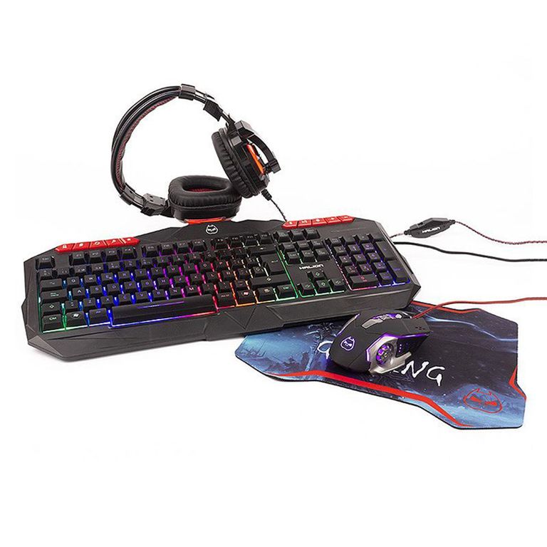 Combo Gamer 4 en 1 HA-850C Poseidon Teclado/Mouse/Auricular/Pad