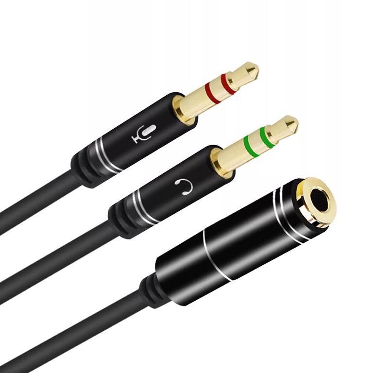 Adaptador De Micrófono Y Audífonos Para Pc - De TRRS A TRS