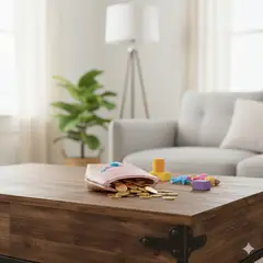 GENERICO - Monedero Kawai para niñas Rosado