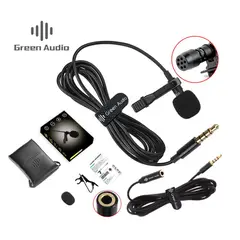 OEM - Micrófono Lavalier Solapa Perchero Smartphone PC Laptop - Green Audio