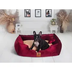 PRETTYPETS - CAMA HIPOALERGÉNICA PARA MASCOTA - COLOR VINO - TALLA 4