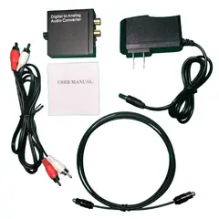 OEM - Convertidor Conversor Adaptador Audio Digital Óptico a RCA y Aux 35mm
