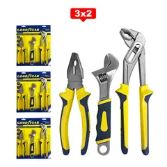 GOODYEAR - Set Alicates y Llaves Pico de Loro 3 piezas 3X2