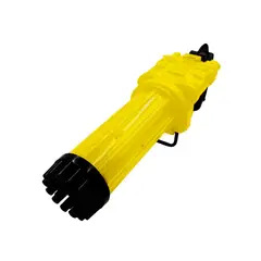 GENERICO - Juguete Pistola grande lanza burbujas 21 Hoyos con luces Amarillo