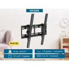 D' KAZA - RACK FIJO CON INCLINACION 15 ° PARA TV DKza DK3265 DE 32 hasta 70