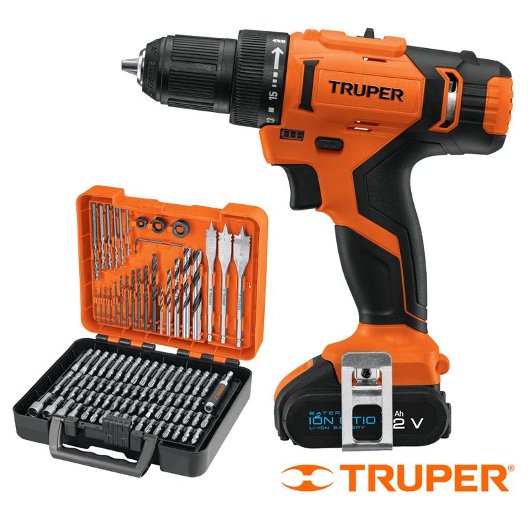 Taladro Inalambrico 12V + Juego de 100 Brocas