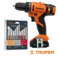 TRUPER - Taladro Inalambrico 12V + Set de Brocas