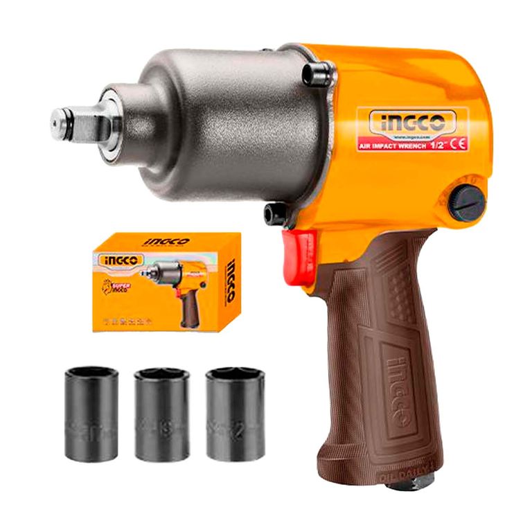 LLAVE DE IMPACTO NEUMATICA 1/2" 610 NM AUTO CAMIONES INGCO - AIW12562