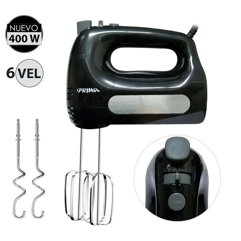 Batidora de Mano 400 Watts 6 Velocidades HM9105E Negro