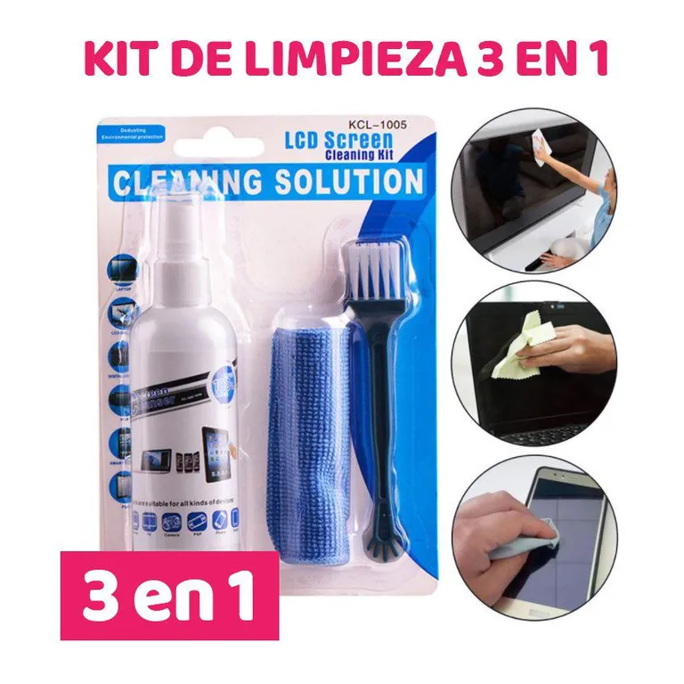 Kit de limpieza para laptop 3 en 1 limpia monitor camara celular