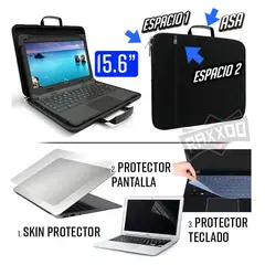 GENERICO - Kit laptop 4 en 1 funda maletin 15 15.6 16 + skin protector pantalla