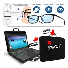 GENERICO - Kit funda maletin laptop 15" 15.6 16 + lentes computadora con filtro