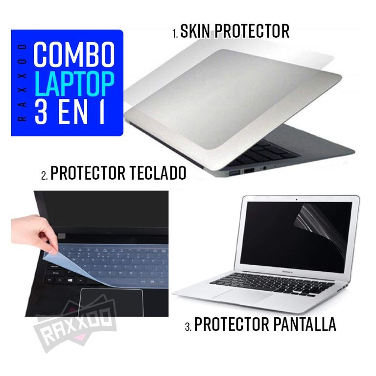 Combo protector de pantalla + teclado + skin para laptop 15.6 16