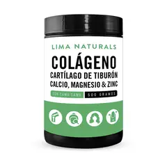 LIMA NATURALS - Colageno Hidrolizado, Cartilago de Tiburon, Calcio, Magnesio & Zinc 500 g