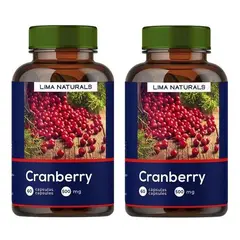LIMA NATURALS - Pack 02 Frascos Cranberry 60 Capsulas