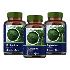 LIMA NATURALS - Pack 03 Frascos Espirulina 100 Capsulas