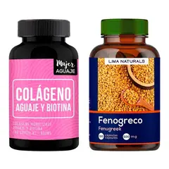LIMA NATURALS - Colágeno Aguaje & Biotina Cápsulas + Fenogreco Cápsulas