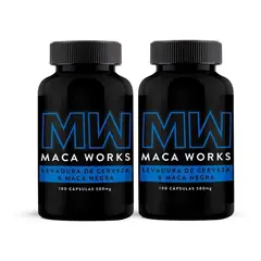 MACA WORKS - Pack 02 Frascos Levadura de Cerveza & Maca Negra 100 Capsulas