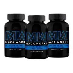 MACA WORKS - Pack 03 Frascos Levadura de Cerveza & Maca Negra 100 Capsulas