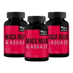 MUJER AGUAJE - Pack 03 Frascos Maca Roja & Aguaje 100 Capsulas