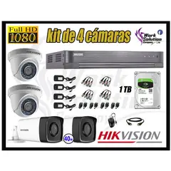 HIKVISION - CÁMARAS SEGURIDAD KIT 4 IT3F FULL HD + DISCO 1TB MAYOR ALCANCE P2P