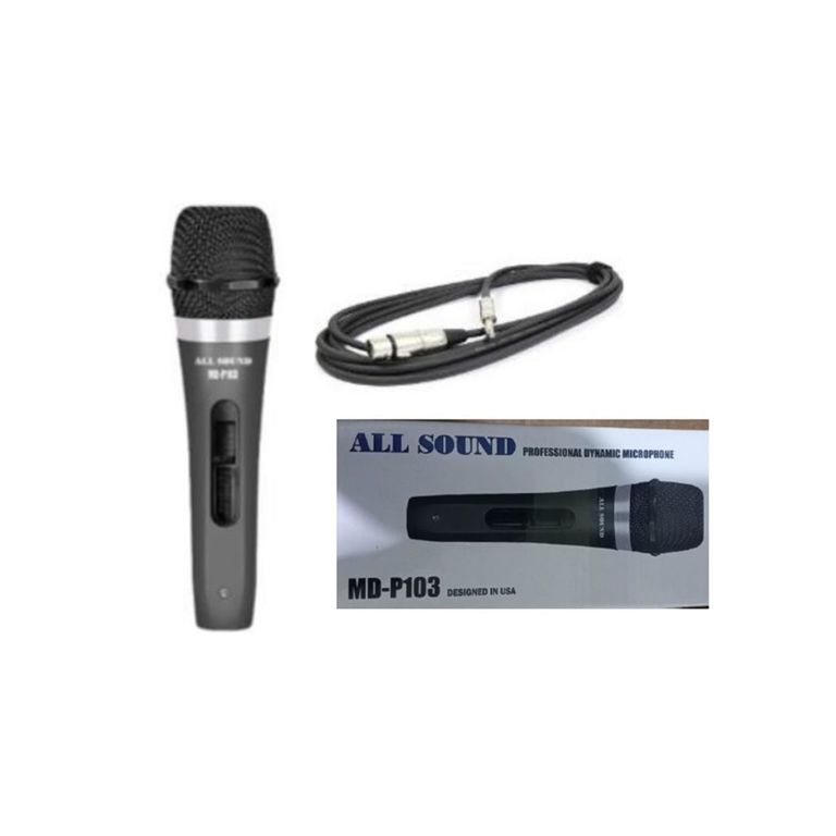 Micrófono Dinámico ALL SOUND MD-P103 Plástico pesado