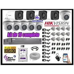 HIKVISION - CÁMARAS SEGURIDAD KIT 10 IT3F FULL HD + DISCO 1TB MAYOR ALCANCE P2P
