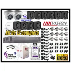 HIKVISION - CÁMARAS SEGURIDAD KIT 12 IT3F FULL HD + DISCO 1TB MAYOR ALCANCE P2P