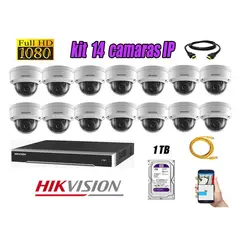 HIKVISION - CAMARAS SEGURIDAD KIT 14 IP POE 1080P INTERIOR + DISCO 1TB WD PURPURA