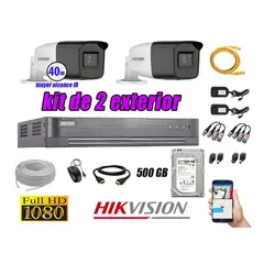 HIKVISION - CÁMARAS SEGURIDAD EXTERIOR KIT 2 VARIFOCAL FULL HD + 500GB P2P