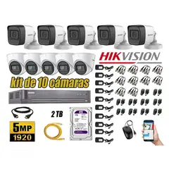 Hikvision - CÁMARAS SEGURIDAD KIT 10 5MP + DISCO 2TB OFERTA HDMI