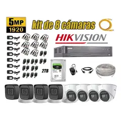 Hikvision - CÁMARAS SEGURIDAD KIT 8 5MP + DISCO 2TB COMPLETO HDMI