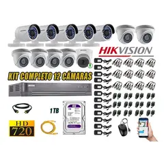 HIKVISION - CÁMARAS SEGURIDAD KIT 12 HD 720P + DISCO 1TB WD 1 CAMARA MICROFONO