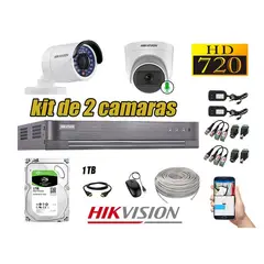 HIKVISION - CÁMARAS SEGURIDAD KIT 2 HD 720P + DISCO 1TB 1 CAMARA MICROFONO