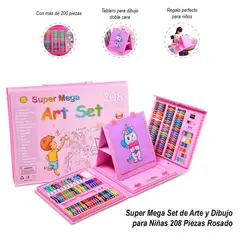 GENERICO - Mega Set de arte y Dibujo 208 Pzs para Niños