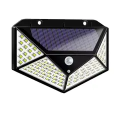 GENERICO - Lampara solar con sensor de oscuridad y movimiento luz 100 leds