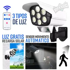 GENERICO - Lámpara solar foco con sensor de movimiento forma camara seguridad
