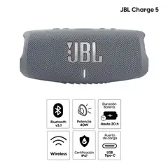 JBL - Parlante Charge 5 Bluetooth GRIS