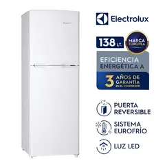 ELECTROLUX - Refrigeradora 138L Frost 2 Puertas Blanco ERT18G2HNW
