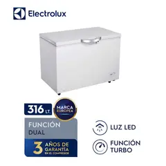 ELECTROLUX - Congelador Horizontal 316L Blanco Dual EFCC32C2HQW