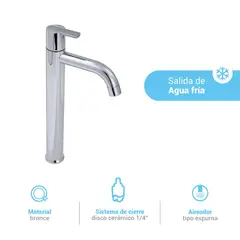 ITALGRIF - Llave para lavatorio alta buzios lever cromado