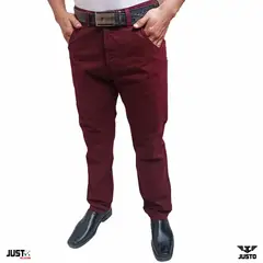 JUST - PANTALON DRILL PARA HOMBRE - GUINDA