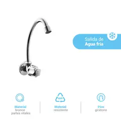 ITALGRIF - Llave para Lavadero a la pared Cromado - Bávaro