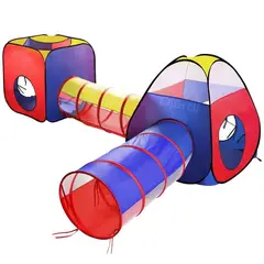 EVERBEST - Carpa Circuito 4 En 1 Doble Túnel Juego Para Niños Unisex