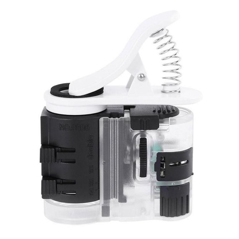 Lupa Microscopio Para Celular 27x Con Luz Led Y Luz Uv