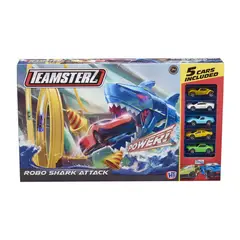 TEAMSTERZ - Juguete Pista Ataque Tiburón + 5 Autos